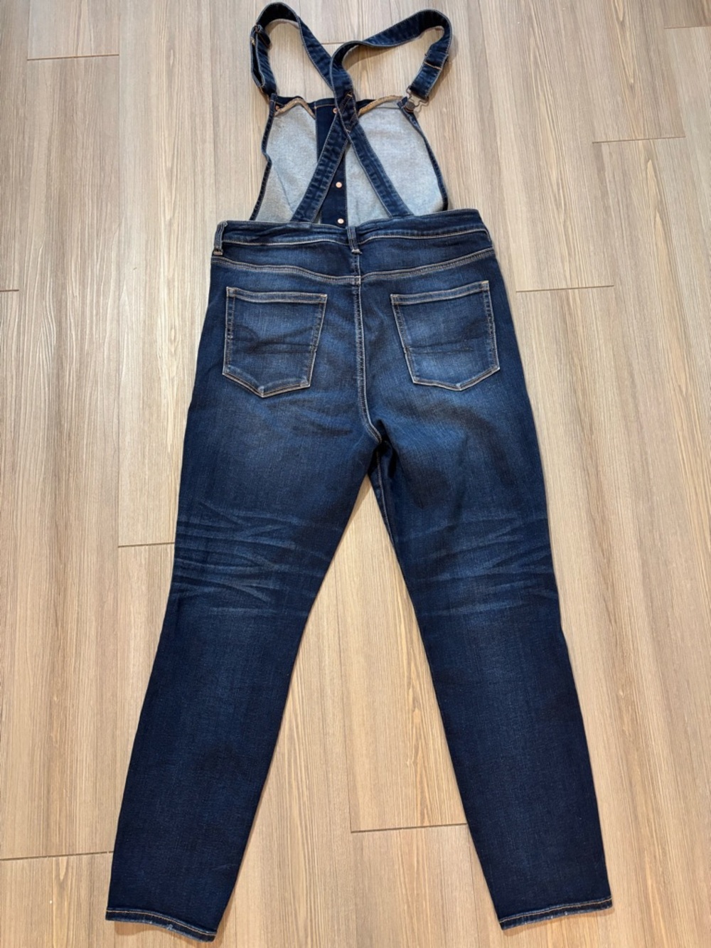 American Eagle Outfitters Dark Blue Denim Women's Jegging Overalls - Picture 13 of 14
